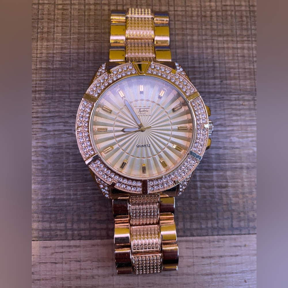 Gold-Iced Out Techno Pave Watch